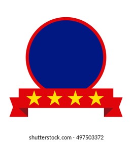 Isolated campaign button with a ribbon, Vector illustration