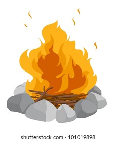 Isolated Campfire On White Background Stock Vector (Royalty Free ...