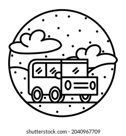 Isolated camping trip icon on a sticker Vector