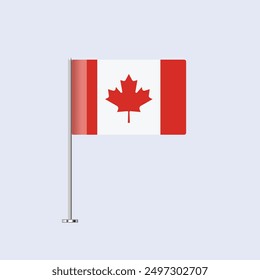 Bandera aislada de la tabla de Canadá en el poste, diseño canadiense del Vector de la bandera para la impresión y el Web