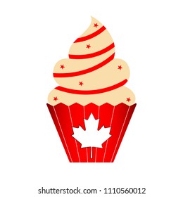 Isolated canadian cupcake icon