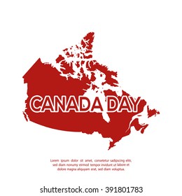 Isolated canadian map on a white background with text