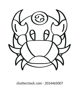 Isolated cancer icon outline zodiac sign Vector