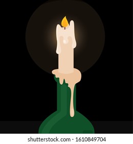 Isolated candle icon. Halloween season - Vector illustration design