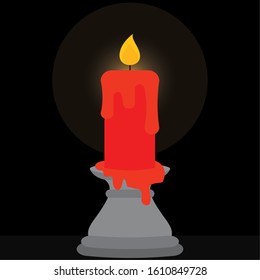 Isolated candle icon. Halloween season - Vector illustration design