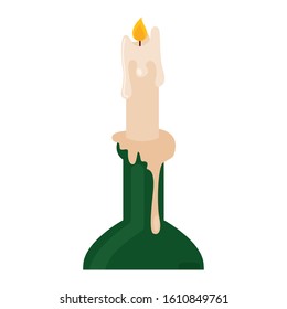 Isolated candle icon. Halloween season - Vector illustration design