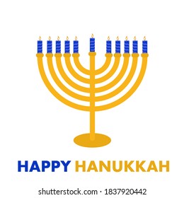 Isolated candlestick for hanukkah, vector art illustration.