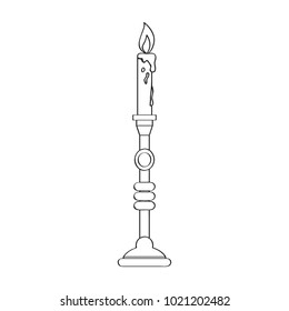 Isolated candlestick outline