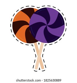 Isolated candy halloween october scary icon sticker- Vector