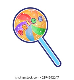 Isolated candy rainbow sticker vector illustration