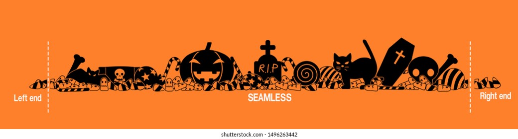 Isolated candy seamless line pattern on transparent background
