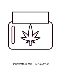 Isolated cannabis natural medicine cream bottle icon