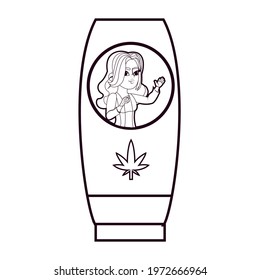 Isolated cannabis natural medicine cream bottle icon