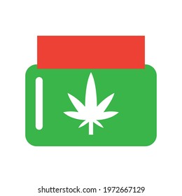 Isolated cannabis natural medicine cream bottle icon