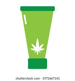 Isolated cannabis natural medicine cream bottle icon