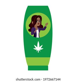 Isolated cannabis natural medicine cream bottle icon