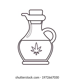 Isolated cannabis natural medicine pot icon