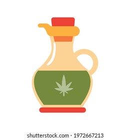 Isolated cannabis natural medicine pot icon
