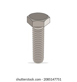 Isolated cap screw vector graphics