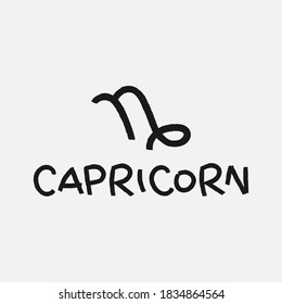 Isolated Capricorn hand drawn zodiac sign design 