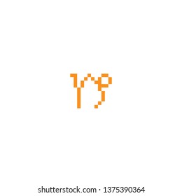 Isolated Capricorn Pixel Icon, Emoji