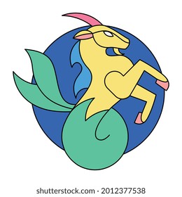 Isolated capricorn symbol Western zodiac signs Vector illustration