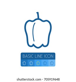 Isolated Capsicum Outline. 
