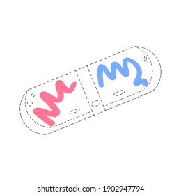 Isolated capsule draw Back to school animated icon- Vector