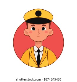 Isolated captain man professions jobs icon logo- Vector