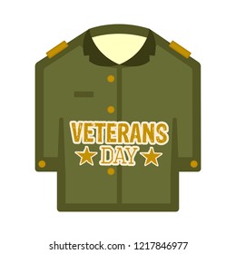 Isolated captain uniform. Veteran day label. Vector illustration design