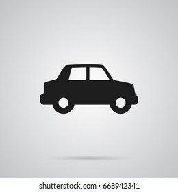 Isolated Car Icon Symbol On Clean Background. Vector Side View Element In Trendy Style.