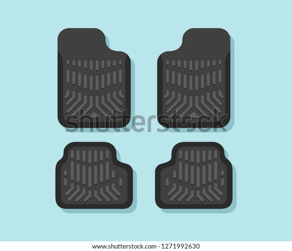 Isolated car mats. Car floor carpet icon.\
Flat vector\
illustration.