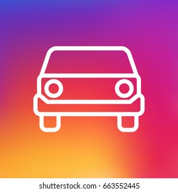 Isolated Car Outline Symbol On Clean Background. Vector Front View Element In Trendy Style.