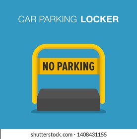 Isolated car parking lot or space locker. Flat vector illustration.