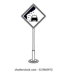 Isolated car road sign design