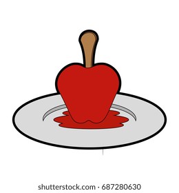 isolated caramel apple