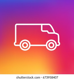 Isolated Caravan Outline Symbol On Clean Background. Vector Van Element In Trendy Style.