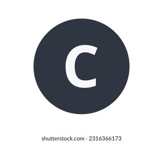 Isolated Carbon Chemical Element in a Circle.
