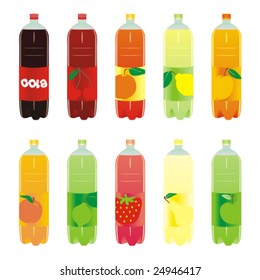 isolated carbonated drinks set