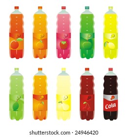 isolated carbonated drinks set