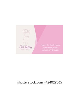 Isolated card with text and the sketch of a woman body