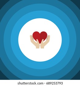 Isolated Care Flat Icon. Save Love Vector Element Can Be Used For Care, Heart, Hand Design Concept.