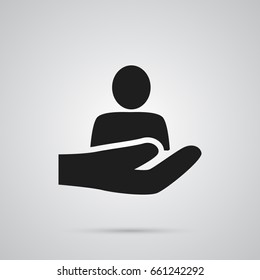 Isolated Care Icon Symbol On Clean Background. Vector Human  Element In Trendy Style.