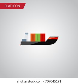 Isolated Cargo Flat Icon. Tanker Vector Element Can Be Used For Cargo, Ship, Tanker Design Concept.