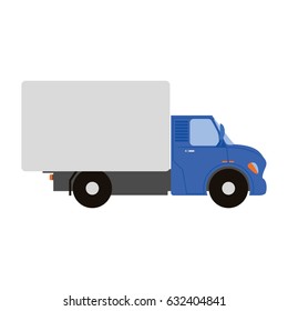Isolated cargo truck on a white background, vector illustration