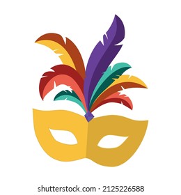 Isolated carnival mask with feathers Vector