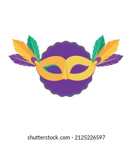 Isolated carnival mask with feathers Vector