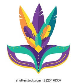 Isolated carnival mask with feathers Vector