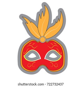 Isolated carnival mask on a white background, Vector illustration