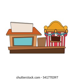 Isolated carnival tent and store design
